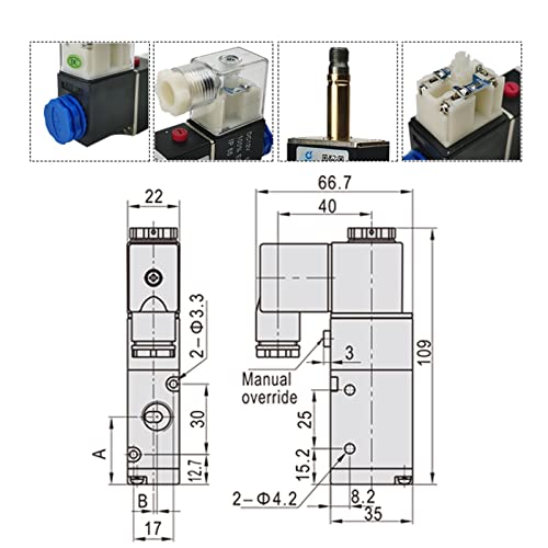 Contrôle de l'air stable par électrovanne 3V210-08 à double position 24V