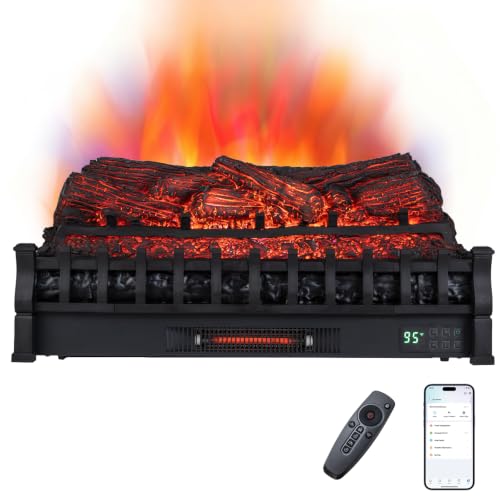 Image of Tangkula 30 inch Smart Electric Fireplace, Compatible with Alexa, WiFi Enabled