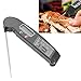 Foldable Food Thermometer, Read Cooking Thermometer Electronic Food Thermometer for All Culinary, Thermometer (Black)
