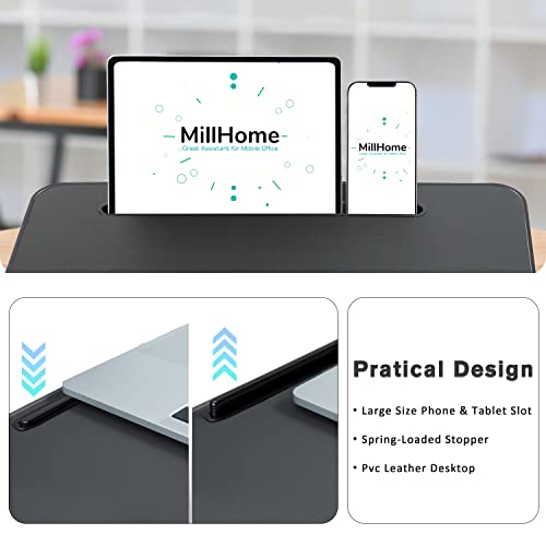 Lap Desk With Cushion, Fits Up To 17 Inch Laptop, Pillow Designed Adjustable, Portable Laptop Stand With Tray, Pad & Phone Holder, Home Office For Bed/Couch/Car/Reading/Writing(Black: 21.8X12.1 In) #TOP4