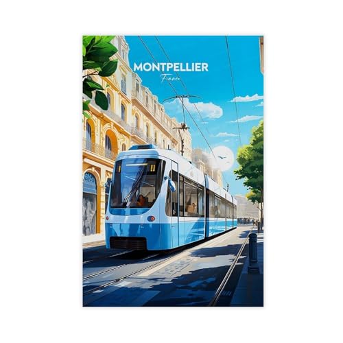Poster Montpellier sur toile 61x91cm pour raviver un mur blanc vide