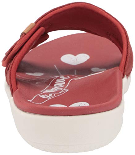 Spenco Women's Slide Sandal Flip-Flop, Red Ochre, 8 Wide #TOP2