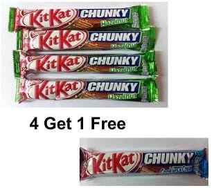 Nestle Japan Kitkat Chunky Hazelnut Wafer Bar (4 pieces free 1) 38g