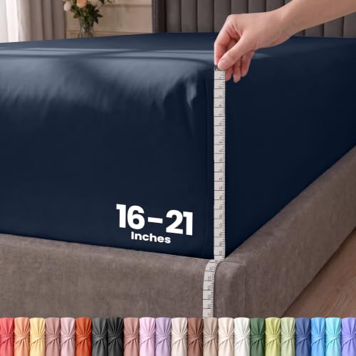 Utopia Bedding Spannbettlaken Queen – Extra Tiefe Tasche – 53 cm Tiefe – Weiche Mikrofaser – Schrumpf- und farbbeständig – Pflegeleicht… – Ansicht 1