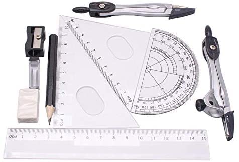 Mathematik-Kompass, Geometrie-Set, Kunststoff, Metall, Geometrie-Winkelmesser, Zeichnen, Schule, Radiergummi, Kompass-Set, Mathematik-Radiergummi, Lineal für Studenten (10-teiliges Set) zum Zeichnen