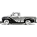 1953 Chevy 3100 Pickup Truck Silver Metallic with Black Flames with Extra Wheels Just Trucks Series 1/24 Diecast Model Car by Jada JA33025