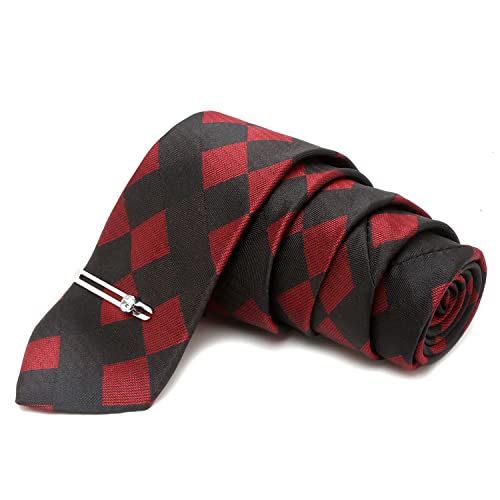 Image of LOUIS STITCH Mens Black Italian Silk Necktie Set Incl Pocket Square Chrome Tiepin American Style Formal Tie Gift Set for Men (TECPBL-#)