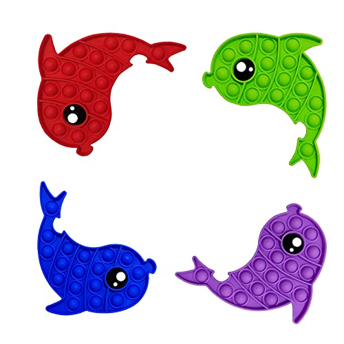 Push Pop Bubble Fidget Sensory Toy - 4 Pack Silicone Popping It Fidget Toy Cheap - Autism Special Needs Stress Reliever Its Game Toys for Kids Toddlers Adults School Office