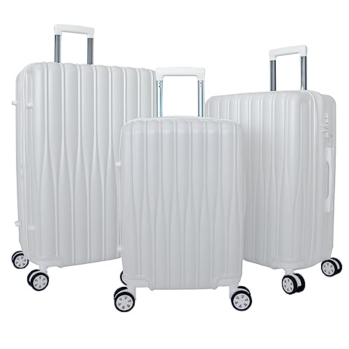 World Traveler Horizons 3-Piece Expandable Spinner Luggage Set, Cream White, One_Size