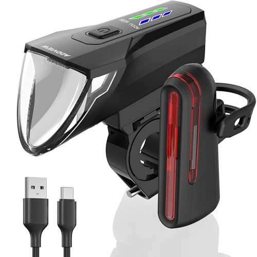 ADDVIEW Fahrradlicht-Set Starlight – StVZO zugelassen, 70 Lux LED Frontlicht & Rücklicht mit USB-C, Akku betrieben, IP65 wasserdicht, 170m Reichweite, Auto-Modus, Aufwachfunktion, Fahrradbeleuchtung S
