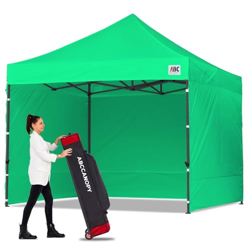 Image of ABCCANOPY Heavy Duty Easy Pop up Canopy Tent with Sidewalls 10x10, Kelly Green