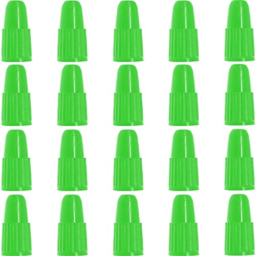 OUGER Presta Valve Caps Green,Plastic Bike Dust Caps Tire - Bicycle Presta/French Valve stem Cover for MTB Mountain/Road Bikes, Bike Accessories,Outdoors(20 Pack)
