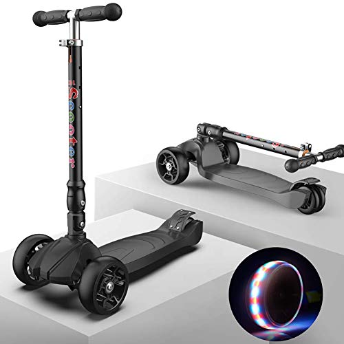 Lowest Price! PLLP Child Foldable Scooter-Scooter Kick Shock Absorption Kids for 50Kg Load, Pu Flash...