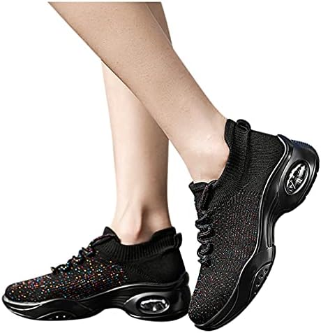 USYFAKGH Womens Running Shoes Women's Fashion Sneakers Womens Tennis Shoes Women Outdoor Mesh Solid Color Sports Shoes Runing Breathable Shoes Sneakers Black | Image 2