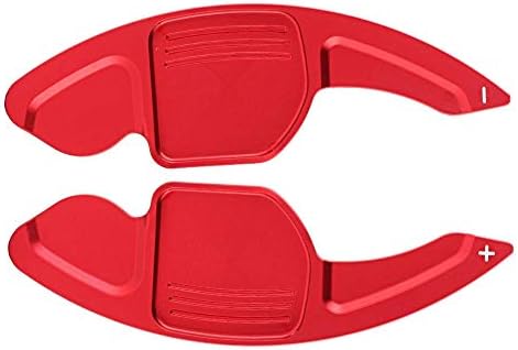 KIMISS 2pcs Aluminum Alloy Car Steering Wheel Shift Paddle Blade Shifter Extension for A3 A4L A5 A6 A7 A8 Bright Red Color Accessories//paddle a5 shift a4 s5 b8.5 b9 a7 extensions decoration extension