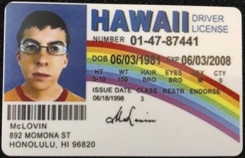 Signs 4 Fun Parody ID | McLovin ID | Fake ID Novelty ID | Collectible Trading Card Driver’s License | Novelty Gift for Holidays | Made in The USA
