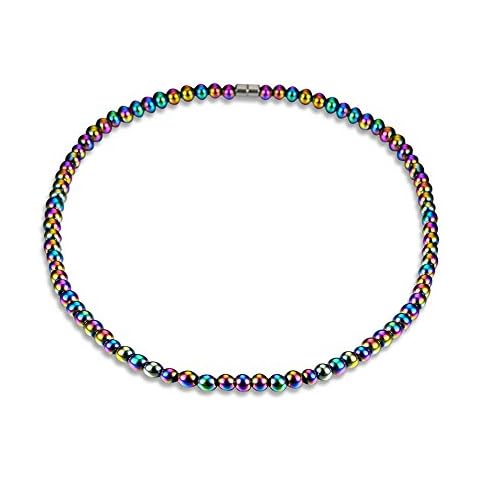FTVOGUE Hematite Necklace with Magnetic Therapy, Magnetic Hematite Necklace Round Beads, Women Men Jewelry for Maintaining Health Cover