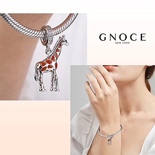 Gnoce Giraffe Charm Pendant Charm 925 Sterling Silver Independent And Noble Dangle Charms Fits All Bracelet/Necklace Christmas Charm Gifts For Women Wife Daughter #TOP4