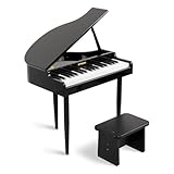 STRICH Mini piano de cola de 37 teclas, regalo para niños y niñas, color negro clásico SEK-60