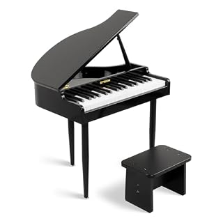STRICH 37 Keys Kids Piano Keyboard Set, Mini Grand Digital Piano for Kids with Stand Chair, Wood Piano for 3+ Girls and Boys, Classic Black, SEK-60 - Les Beatles, Paul McCartney, John Lennon, RIngo Starr, George Harrison