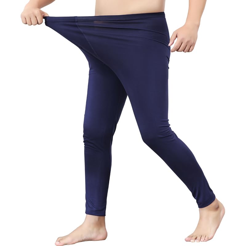 Plus-Size Men's Long Johns Ultra-Thin Thermal Leggings, Extra Large high-Waisted Comfortable Base Layer Pants XL-7X2