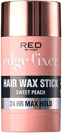 Red by Kiss Hair Wax Stick 24HR Max Hold Edge Fixer Edge Control Pomade Non-Sticky, Non-Oily Flake Free Hair Styling Wax (Sweet Peach)