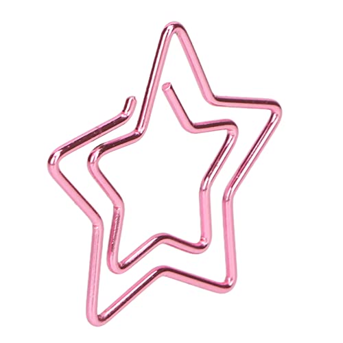 Meumity 100 Pcs Pink Star Shape Paper Clips,Elegant Star Shape Metal Paper Clip,Portable Mini Paper Clips For Home Office School Use #TOP5