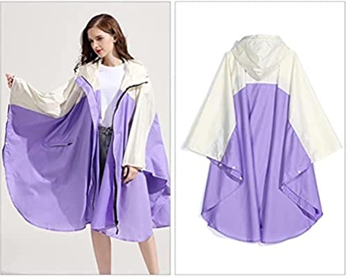 Chubasquero impermeable para mujer y poncho con capucha cortavientos de senderismo 5