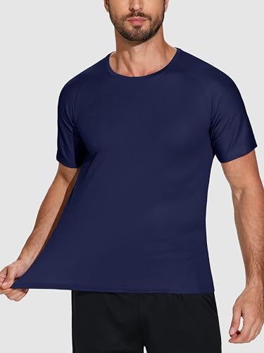 Dry Fit Tshirts Shirts for Men 5 Pack Moisture Wicking Quick Dry Mesh Performance Tees Gym Tech T Polyester Sublimation Active Athletic Crew Short Sleeve Workout Running Tops (Navy, XXL) — view 3