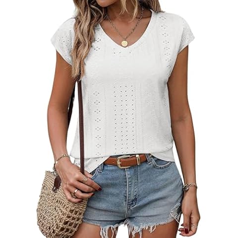 Zeagoo Women's Summer Sleeveless V Neck Blouse Cover