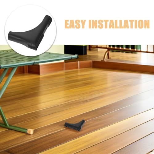 Patas protectoras minkissy: diseño en plástico negro para proteger suelo de madera 4