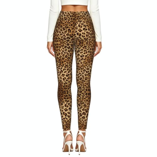 Leggings de compresión suaves sin transparencias de leopardo 3