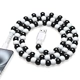 JAKPAK for iPhone Charger Cable, 66W Fast Charger USB to iOS Cable 3.3FT Classic Stylish Durable Beaded Charging Cord for iPhone 14 13 12 11 XR for iPad Airpods Black White