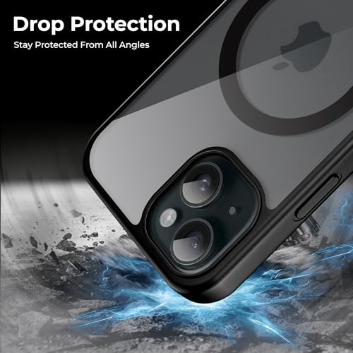Image of A rtistque Clear Back Cover Case for iPhone 15 | Mag-Safe| Acrylic | Shockproof TPU Protective Design | iPhone 15 Back Cover Transparent - Black Bumper