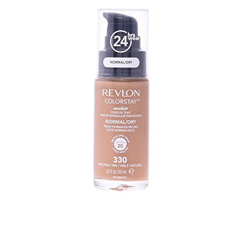 Revlon ColorStay Liquid Foundation Makeup for Normal/Dry Skin SPF 20 With Medium-Full Coverage - 30Ml|330 Natural Tan