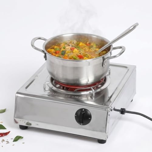 Image of Drumstone (𝐒𝐩𝐞𝐜𝐢𝐚𝐥 𝟏𝟓 𝐘𝐞𝐚𝐫𝐬 𝐖𝐚𝐫𝐫𝐚𝐧𝐭𝐲)1500W Induction Cooktop - Stainless Steel Electric Stove, Energy Efficient Portable Hot Plate, Compact Induction Chulha for Kitchen Cooking