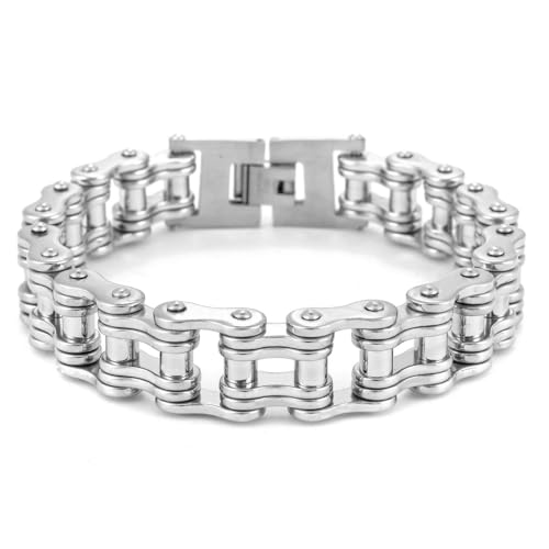 Pulsera de cadena de motocicleta para hombre 16MM acero inoxidable miniatura 1