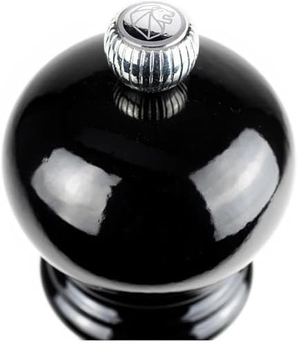 Miniatura 4 de Peugeot Molinillo de sal manual Paris ajustable, madera de haya, negro brillante, 4.5 pulgadas