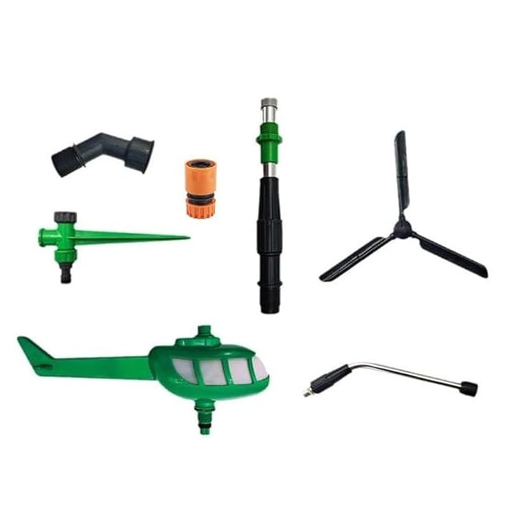 Osmond Garden Hose Thread Sprinkler for Aircraft 360-Degree Rotating Helicopter Water Sprinkler for Courtyard Garden Irrigation