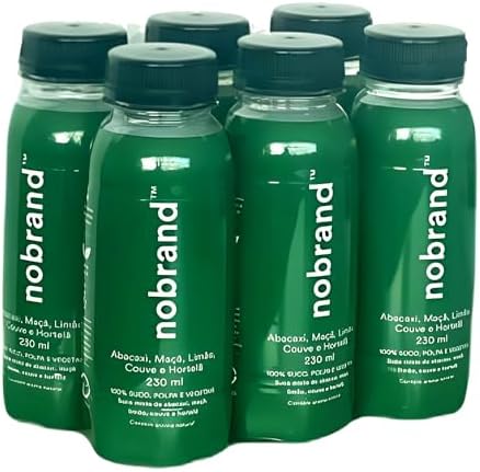 6x Suco Verde Abacaxi, Maçã, Limão, Couve e Hortelã NOBRAND 230ml