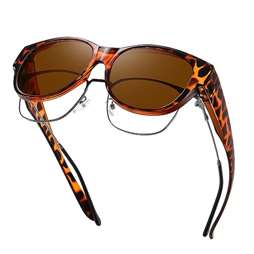 Image of GEGURI Polarized Sunglasses Fit Over Glasses for Men Women, Oversized Square Sun Glasses UV400 Protection Shades