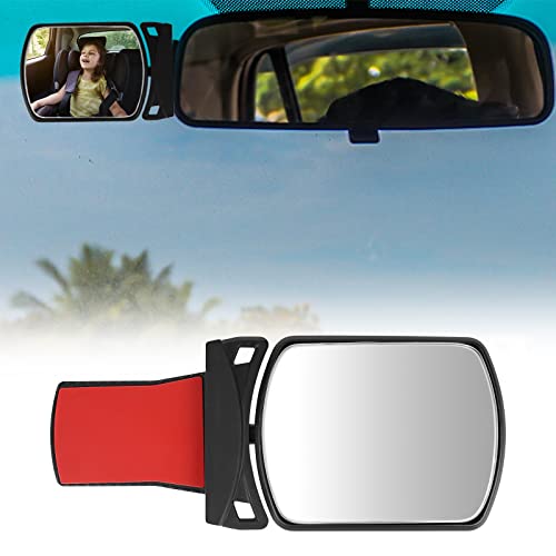 Espejo Retrovisor Bebe Coche, Monitor de Bebé para Automóvil, 360° Giratorio Espejo Coche Bebe Asiento Trasero, Espejo Coche Bebe Asiento Trasero Fácil Instalación (8x6cm) Cover