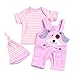 Pedolltree Reborn Baby Dolls Clothes 22 inches Girl Pink Overalls Outfit Sets for 20-23
