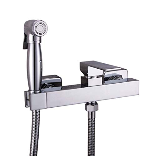 Kit shattaf laiton avec douchette wc et mitigeur eau chaude/froide intégrée