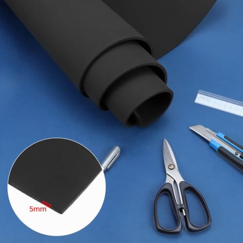 Miniatura 2 de Qwork Goma Eva 5mm, 35 X 150 Cm, Negra - Espuma Eva De Hoher Dichte Para Cosplay Y Manualidades
