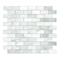 10-Sheet Subway Peel and Stick Backsplash Tile, 11.3" x 10.8" Emerald Green Stone Composite Marble Looks Self Adhesive Waterproof Wall Tile, Stick on Tiles for Kitchen Bathroom Shower Fireplace