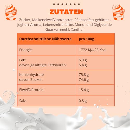Gino Gelati Frozen Joghurt Pulver mit verschiedenen fruchtigen Geschmäckern, schnell Zubereitet, einfache Herstellung ohne Eismaschine möglich, Made in Germany (1 Kg, Banane) – Bild 8