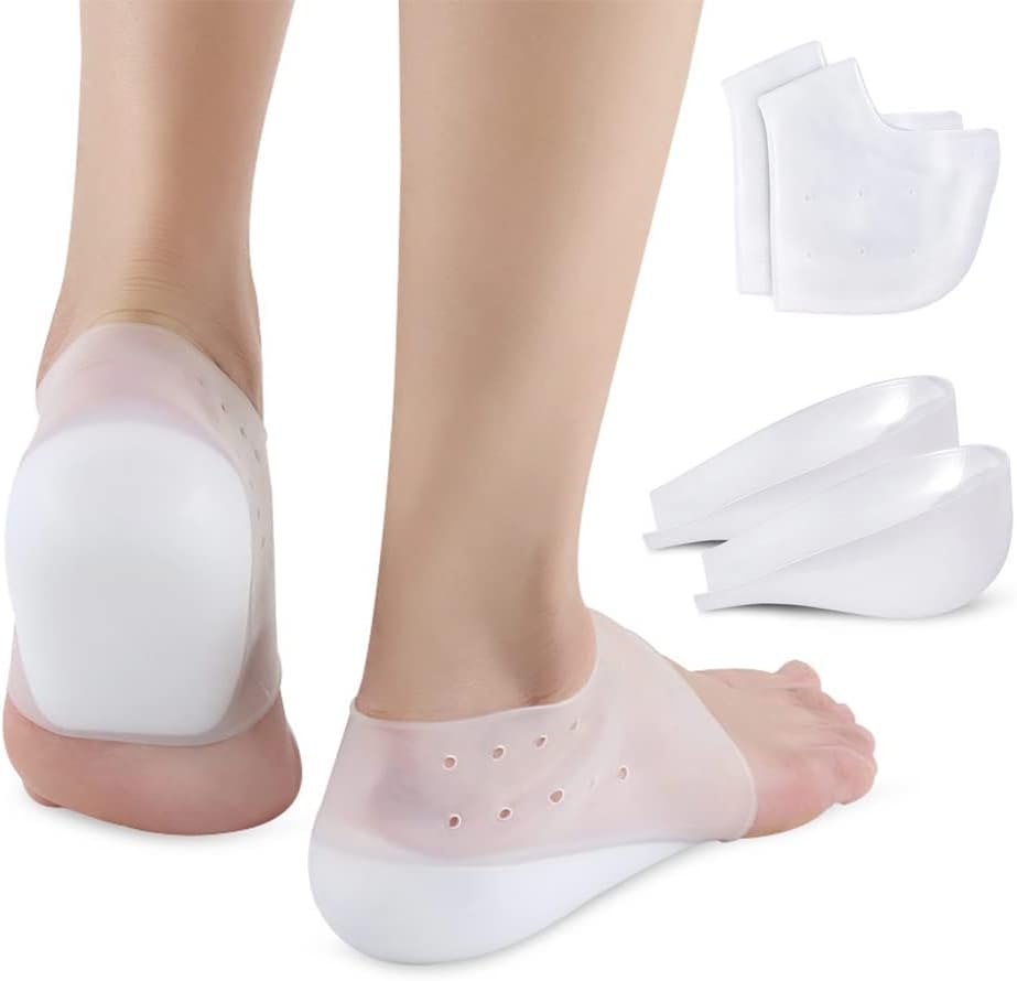 Dr.Pedi Height Increase Heels Cushion Insole, Gel Heel Invisible Height Elevators, Heal Dry Cracked Heels Arch Support Heel Protectors 2.5CM