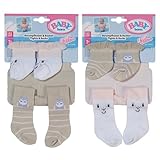 BABY born Strumpfhosen & Socken - Puppenbekleidung in verschiedenen Farbkombinationen - Hochwertiges Puppenzubehör - Für alle Puppen der Größe 43 cm
