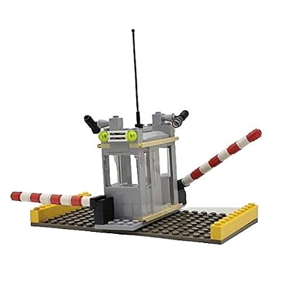 Building Bricks 2 Lane Toll Booth MOC City Town Toys Security Checkpoint Parking Lot Lane Booth Compatible with All Major Brick Brands Educational Toy Ages 4+